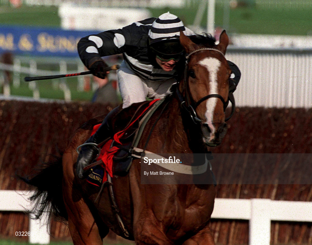 18 March 1998; Escartefigue, with Adrian Maguire up, on their way to finishing second in the Royal & Sunalliance Chase during Day Two of the Cheltenham Racing Festival at Prestbury Park in Cheltenham, England. Photo by Matt Browne/Sportsfile