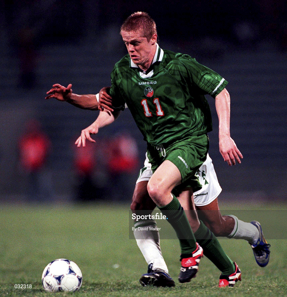 7 April 1999; Damien Duff of Republic of Ireland during the 1999 FIFA World Youth Championship Group C match between Saudi Arabia and Republic of Ireland at Liberty Stadium in Ibadan, Nigeria. Photo by David Maher/Sportsfile