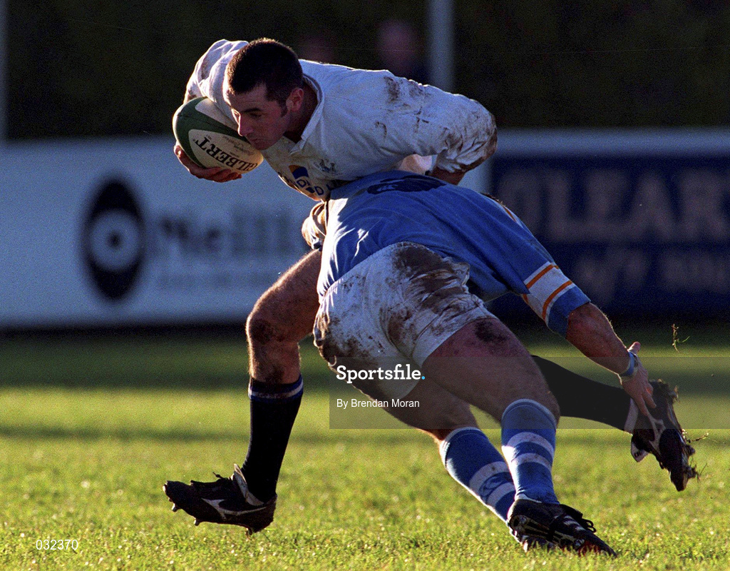 28 December 1999; Derek Dillon of Cork Constitution in action against Tom Tierney of Garryowen during the AIB All-Ireland League Division 1 match between Cork Constitution and Garryowen at Temple Hill in Cork. Photo by Brendan Moran/Sportsfile