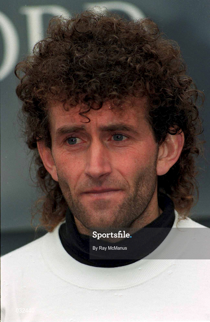 26 October 1992; Jerry Kiernan after winning the Dublin Marathon. Photo by Ray McManus/Sportsfile
