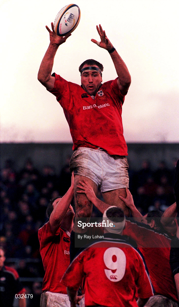 8 January 2000; John Langford of Munster during the Heineken Cup Pool 4 Round 5 match between Munster and Saracens at Thomond Park in Limerick. Photo by Ray Lohan/Sportsfile
