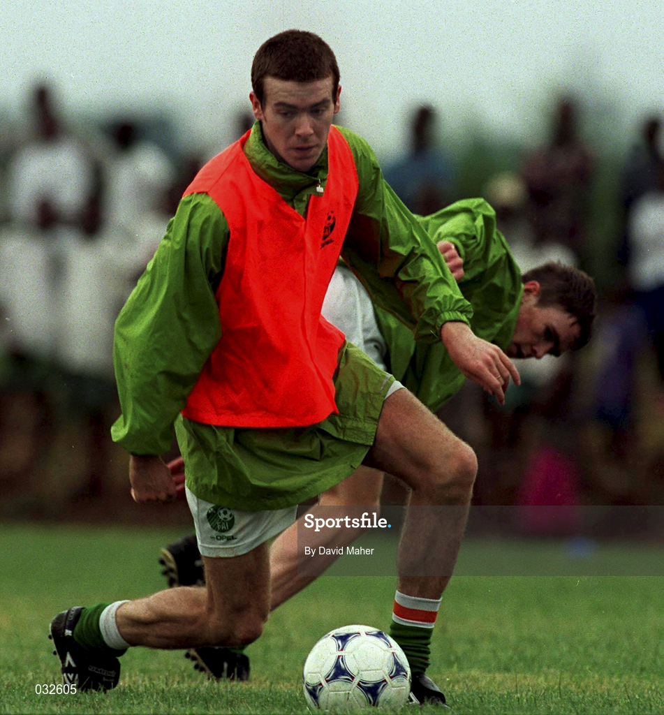 30 March 1999; Ryan Casey during a Republic of Ireland training session in Ibadan, Nigeria, at the 1999 FIFA World Youth Championship Finals. Photo by David Maher/Sportsfile