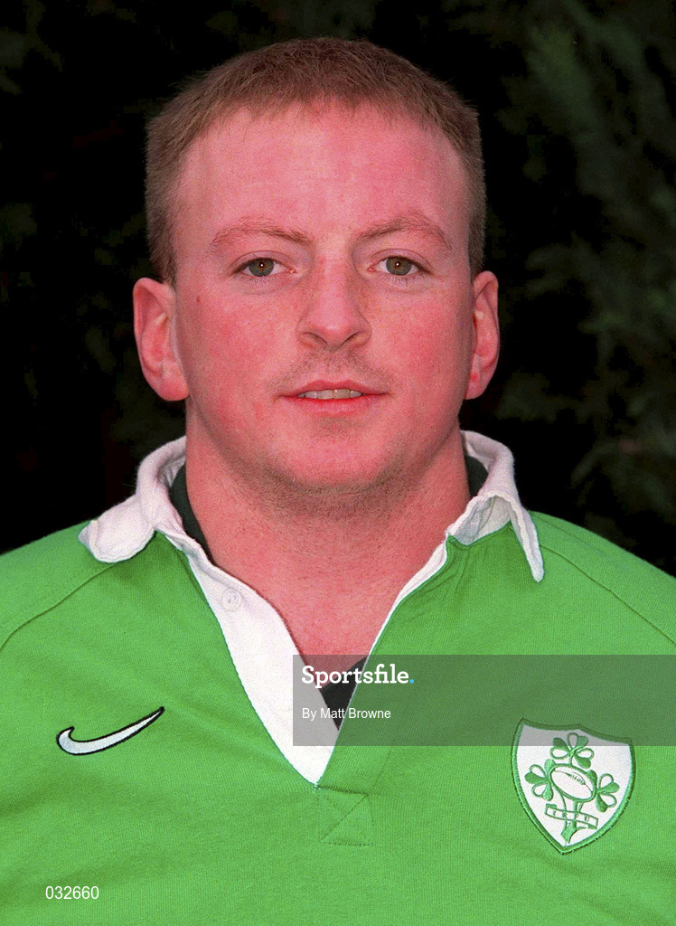 25 January 2000; Mick O'Driscoll during an Ireland A squad portraits session. Photo by Matt Browne/Sportsfile