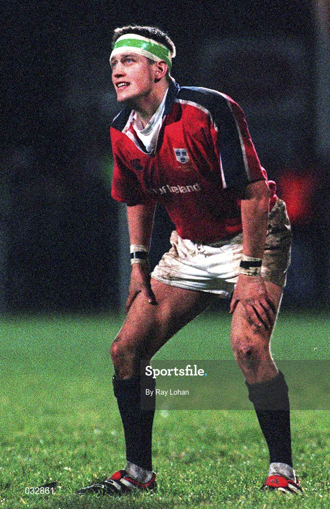 8 January 2000; Ronan O'Gara of Munster looks on as his successful conversion kick to give his side a one point win during the Heineken Cup Pool 4 Round 5 match between Munster and Saracens at Thomond Park in Limerick. Photo by Ray Lohan/Sportsfile