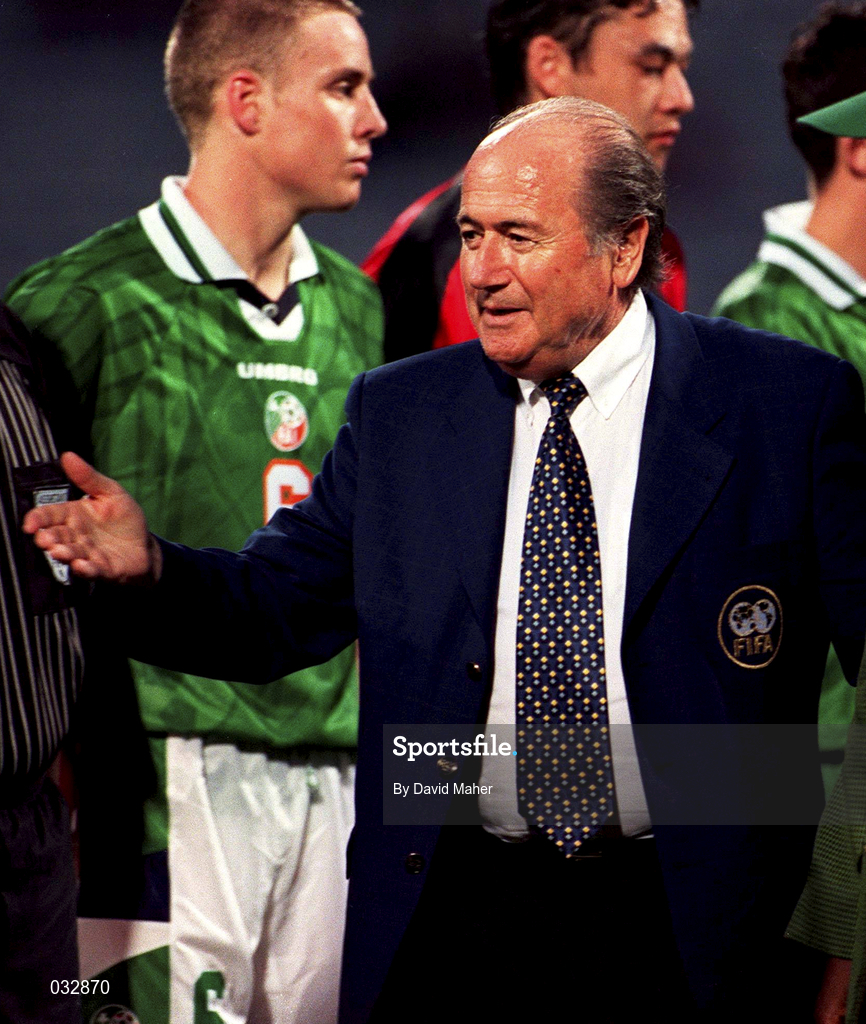 4 April 1999; FIFA President Sepp Blatter during the 1999 FIFA World Youth Championship Group C match between Mexico and Republic of Ireland at Liberty Stadium in Ibadan, Nigeria. Photo by David Maher/Sportsfile