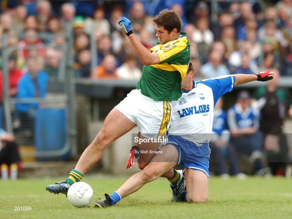 3 June 2007; Eoin Brosnan, Kerry, in action against Edmond Rockett, Waterford. Bank of Ireland Munster Senior Football Championship Semi-Final, Waterford v Kerry, Fraher Field, Dungarvan, Co. Waterford. Picture credit: Matt Browne / SPORTSFILE