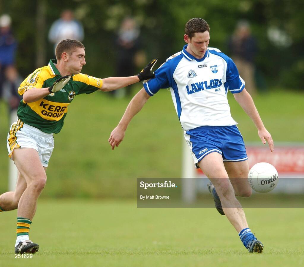 3 June 2007; Gary Hurney, Waterford, in action against Killian Young, Kerry. Bank of Ireland Munster Senior Football Championship Semi-Final, Waterford v Kerry, Fraher Field, Dungarvan, Co. Waterford. Picture credit: Matt Browne / SPORTSFILE