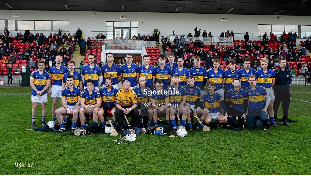 2 November 2014; The Portaferry squad. AIB Ulster GAA Hurling Senior Club Championship Final, Portaferry v Ruairi Óg, Owenbeg Centre of Excellence, Dungiven, Derry. Picture credit: Oliver McVeigh / SPORTSFILE