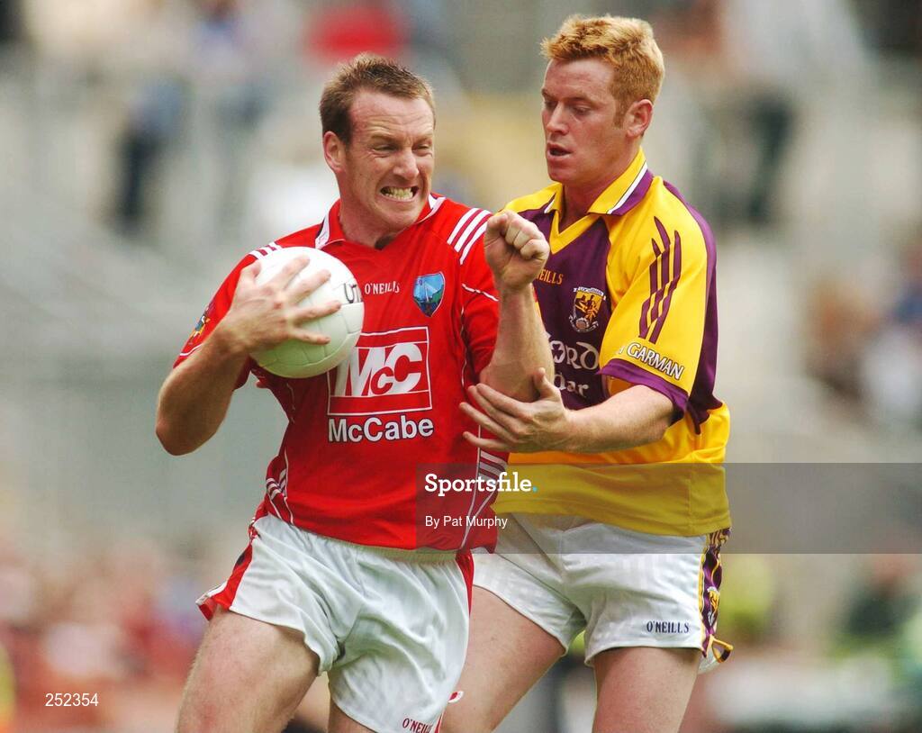 17 June 2007; Mark Stanfield, Louth, in action against Eric Bradley, Wexford. Bank of Ireland Leinster Senior Football Championship Quarter-Final, Louth v Wexford, Croke Park, Dublin. Picture credit: Pat Murphy / SPORTSFILE