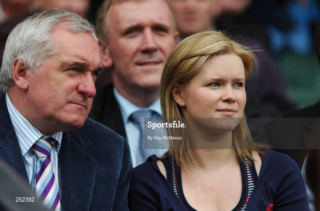 17 June 2007; An Taoiseach Bertie Ahern, T.D., and his daughter Cecillia watch the game. Bank of Ireland Leinster Senior Football Championship Quarter-Final Replay, Dublin v Meath, Croke Park, Dublin. Picture credit: Ray McManus / SPORTSFILE