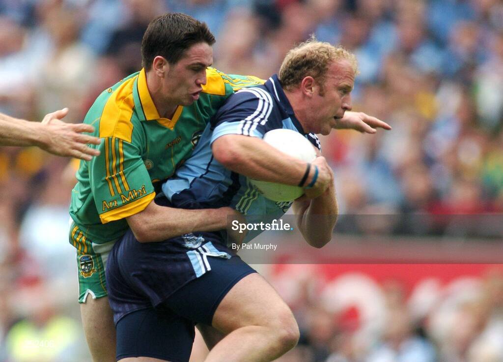 17 June 2007; Shane Ryan, Dublin, in action against Peadar Byrne, Meath. Bank of Ireland Leinster Senior Football Championship Quarter-Final Replay, Dublin v Meath, Croke Park, Dublin. Picture credit: Pat Murphy / SPORTSFILE