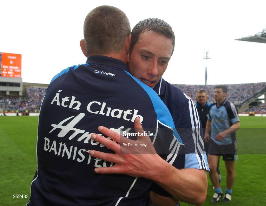 17 June 2007; Dublin manager Paul Caffrey celebrates with Barry Cahill after the game. Bank of Ireland Leinster Senior Football Championship Quarter-Final Replay, Dublin v Meath, Croke Park, Dublin. Picture credit: Pat Murphy / SPORTSFILE