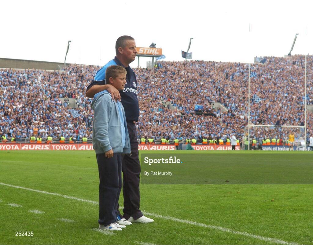 17 June 2007; Dublin manager Paul Caffrey watches the final minutes of the game with his son Eric. Bank of Ireland Leinster Senior Football Championship Quarter-Final Replay, Dublin v Meath, Croke Park, Dublin. Picture credit: Pat Murphy / SPORTSFILE