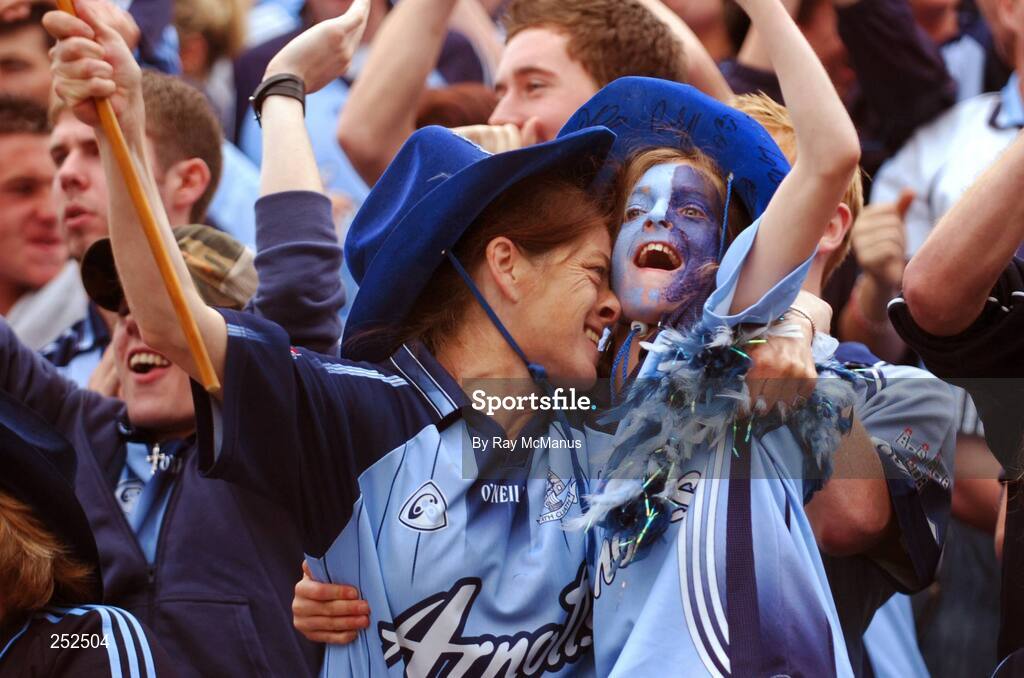 17 June 2007; Dublin supporters celebrate on Hill 16. Bank of Ireland Leinster Senior Football Championship Quarter-Final Replay, Dublin v Meath, Croke Park, Dublin. Picture credit: Ray McManus / SPORTSFILE
