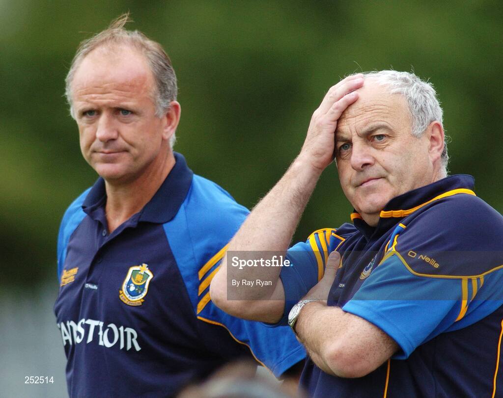 17 June 2007; Roscommon manager John Maughan and selector Gerry Fitzmaurice, right, show their dejection in the final minutes. Bank of Ireland Connacht Senior Football Championship Semi-Final, Sligo v Roscommon, Dr. Hyde Park, Roscommon. Picture credit: Ray Ryan / SPORTSFILE