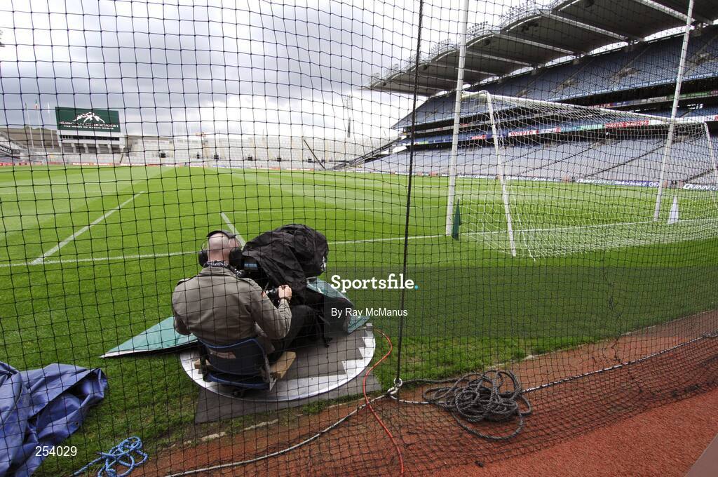 17 June 2007; A TV camera is tested before the game. Bank of Ireland Leinster Senior Football Championship Quarter-Final, Louth v Wexford, Croke Park, Dublin. Picture credit: Ray McManus / SPORTSFILE
