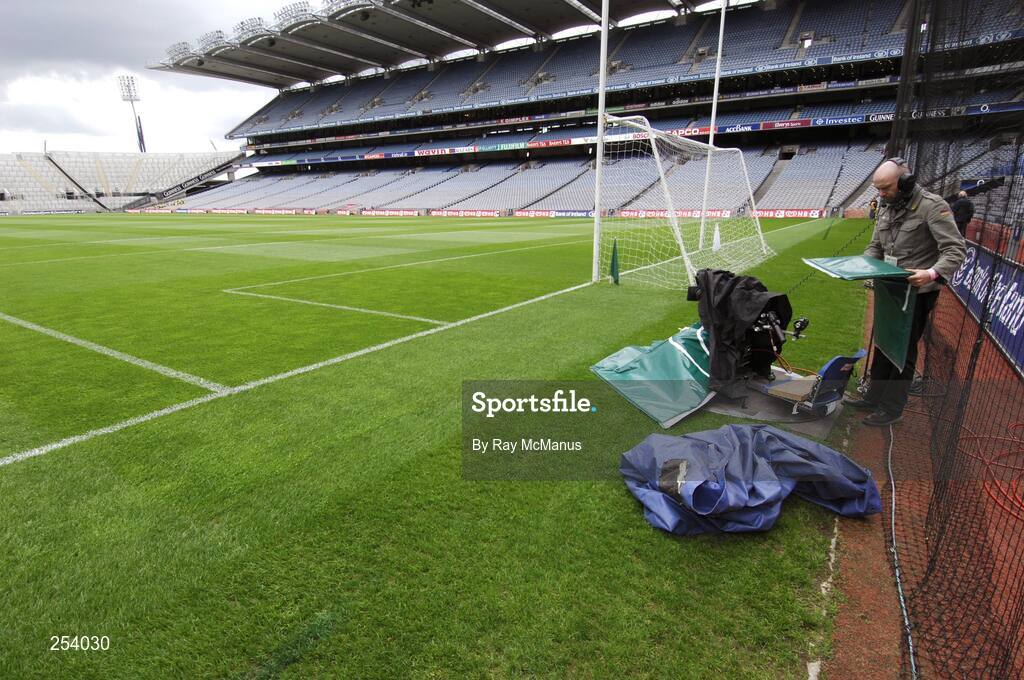 17 June 2007; A TV camera is tested before the game. Bank of Ireland Leinster Senior Football Championship Quarter-Final, Louth v Wexford, Croke Park, Dublin. Picture credit: Ray McManus / SPORTSFILE