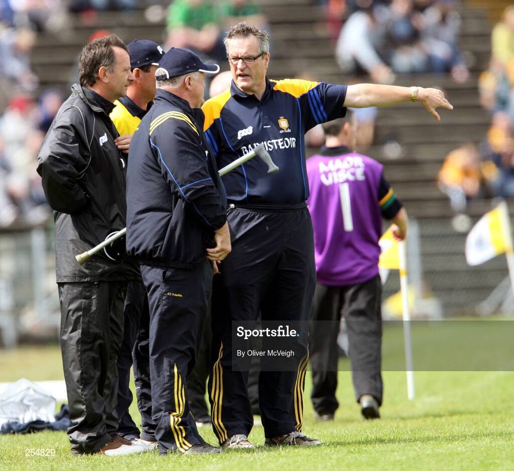 30 June 2007; Clare manager Tony Considine, right, with fellow selectors, Pat O'Connor, Ciaran O'Neill, and Tim Crowe on the sideline. Guinness All-Ireland Hurling Championship Qualifier, Group 1A, Round 1, Antrim v Clare, Casement Park, Belfast, Co. Antrim. Picture credit: Oliver McVeigh / SPORTSFILE