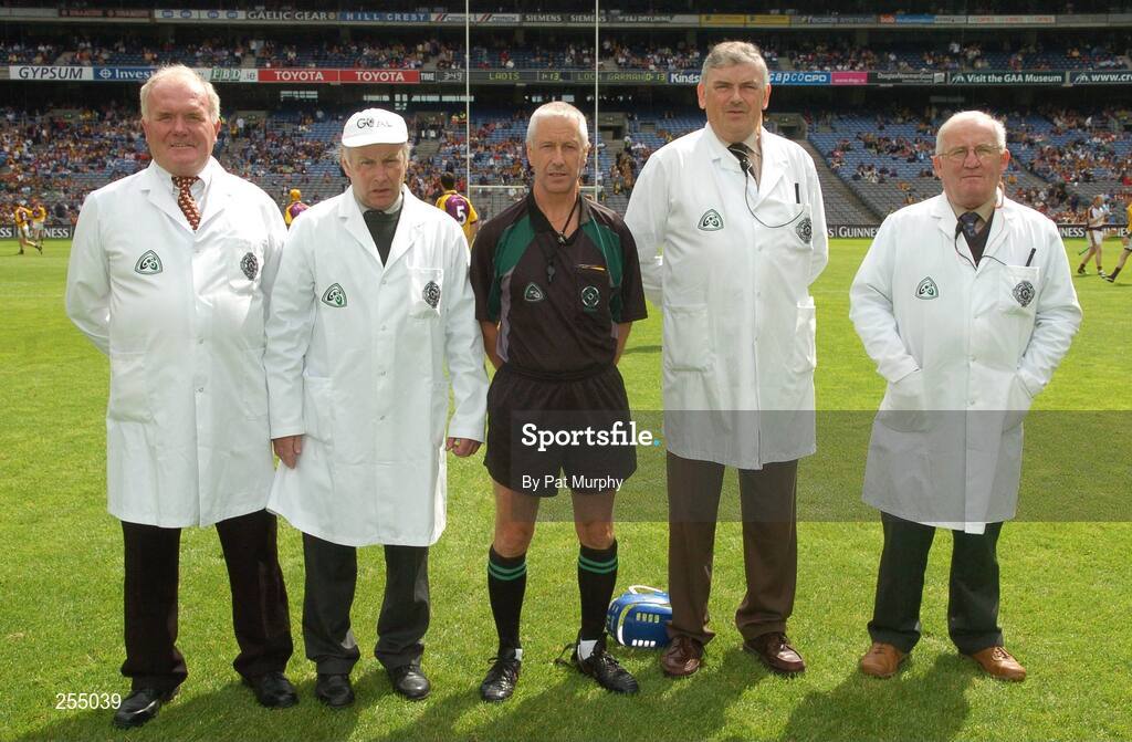 1 July 2007; Referee Pat O'Connor with his umpires before the game. Guinness Leinster Senior Hurling Championship Final, Kilkenny v Wexford, Croke Park, Dublin. Picture credit: Pat Murphy / SPORTSFILE