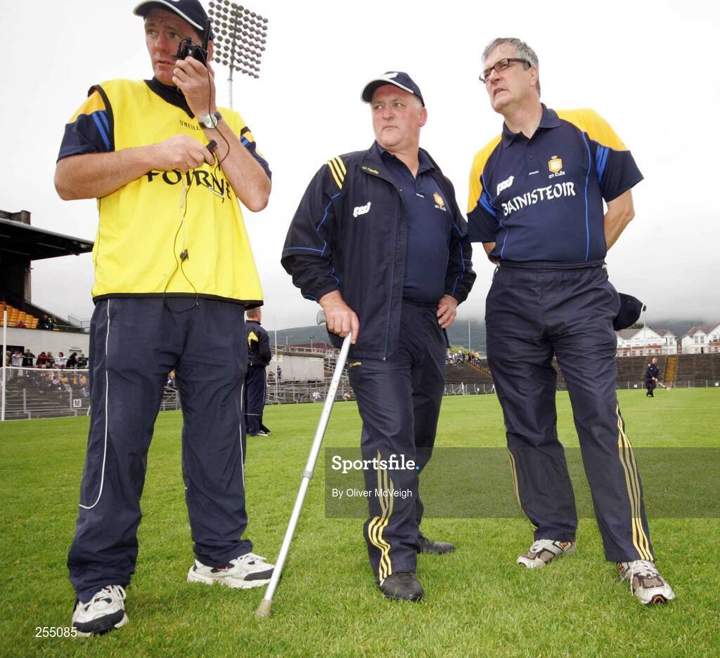 30 June 2007; Clare manager Tony Considine, right, with selectors Ciaran O'Neill and Pat O'Connor. Guinness All-Ireland Hurling Championship Qualifier, Group 1A, Round 1, Antrim v Clare, Casement Park, Belfast, Co. Antrim. Picture credit: Oliver McVeigh / SPORTSFILE