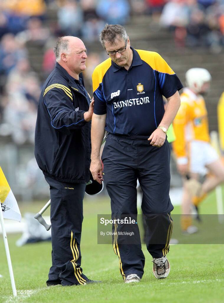 30 June 2007; Clare manager, Tony Considine, right, with Assistant manager, Pat O'Connor. Guinness All-Ireland Hurling Championship Qualifier, Group 1A, Round 1, Antrim v Clare, Casement Park, Belfast, Co. Antrim. Picture credit: Oliver McVeigh / SPORTSFILE