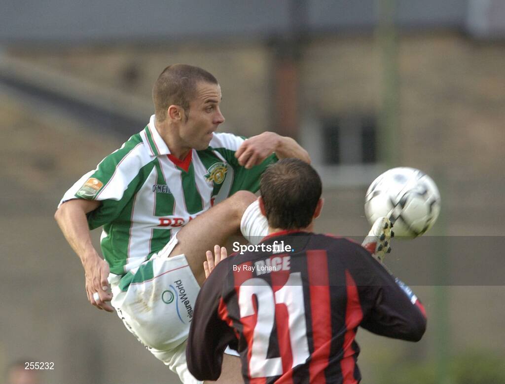 3 July 2007; Leon McSweeney, Cork City, in action against Stephen Rice, Bohemians. eircom League of Ireland Cup Quarter-Final, Bohemians v Cork City, Dalymount Park, Dublin. Picture credit: Ray Lohan / SPORTSFILE