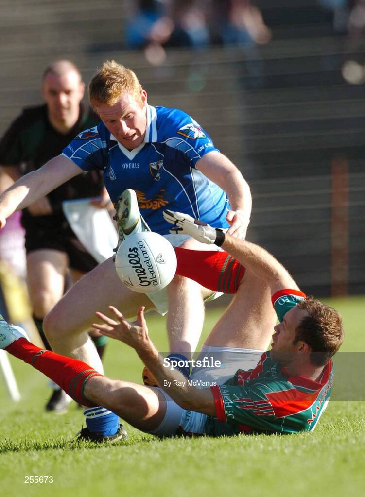 7 July 2007; Dermot McCabe, Cavan, in action against David Brady, Mayo. Bank of Ireland All-Ireland Senior Football Championship Qualifier, Round 1, Mayo v Cavan, McHale Park, Castlebar, Co. Mayo. Picture credit: Ray McManus / SPORTSFILE