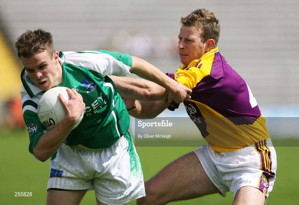 8 July 2007; Eamon Maguire, Fermanagh, in action against Niall Murphy, Wexford. Bank of Ireland All-Ireland Senior Football Championship Qualifier, Round 1, Fermanagh v Wexford, St Tighearnach's Park, Clones, Co. Monaghan. Picture credit: Oliver McVeigh / SPORTSFILE