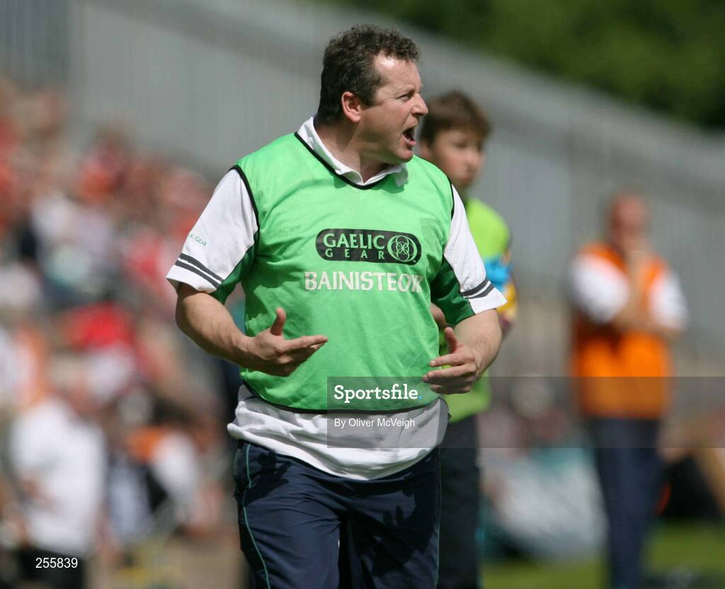 8 July 2007; Fermanagh manager, Charlie Mulgrew, on the sideline. Bank of Ireland All-Ireland Senior Football Championship Qualifier, Round 1, Fermanagh v Wexford, St Tighearnach's Park, Clones, Co. Monaghan. Picture credit: Oliver McVeigh / SPORTSFILE