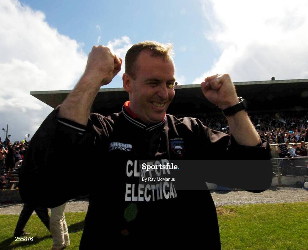 8 July 2007; Sligo manager Tommy Breheny celebrates victory. Bank of Ireland Connacht Senior Football Championship Final, Galway v Sligo, Dr. Hyde Park, Roscommon. Picture credit: Ray McManus / SPORTSFILE