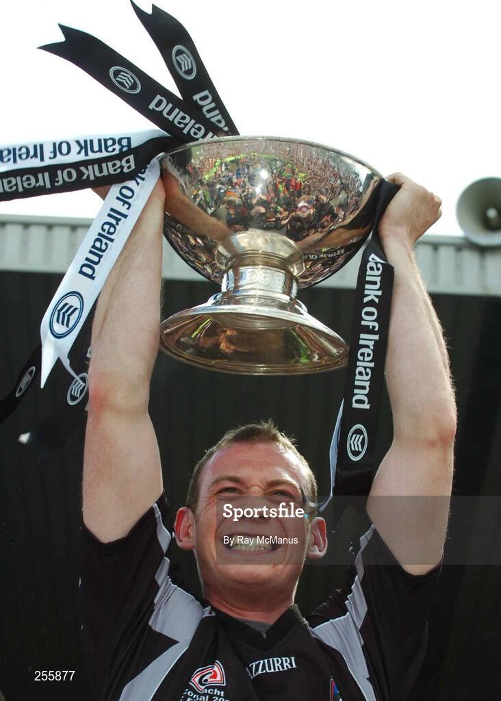 8 July 2007; Sligo captain Noel McGuire lifts the Nestor Cup. Bank of Ireland Connacht Senior Football Championship Final, Galway v Sligo, Dr. Hyde Park, Roscommon. Picture credit: Ray McManus / SPORTSFILE