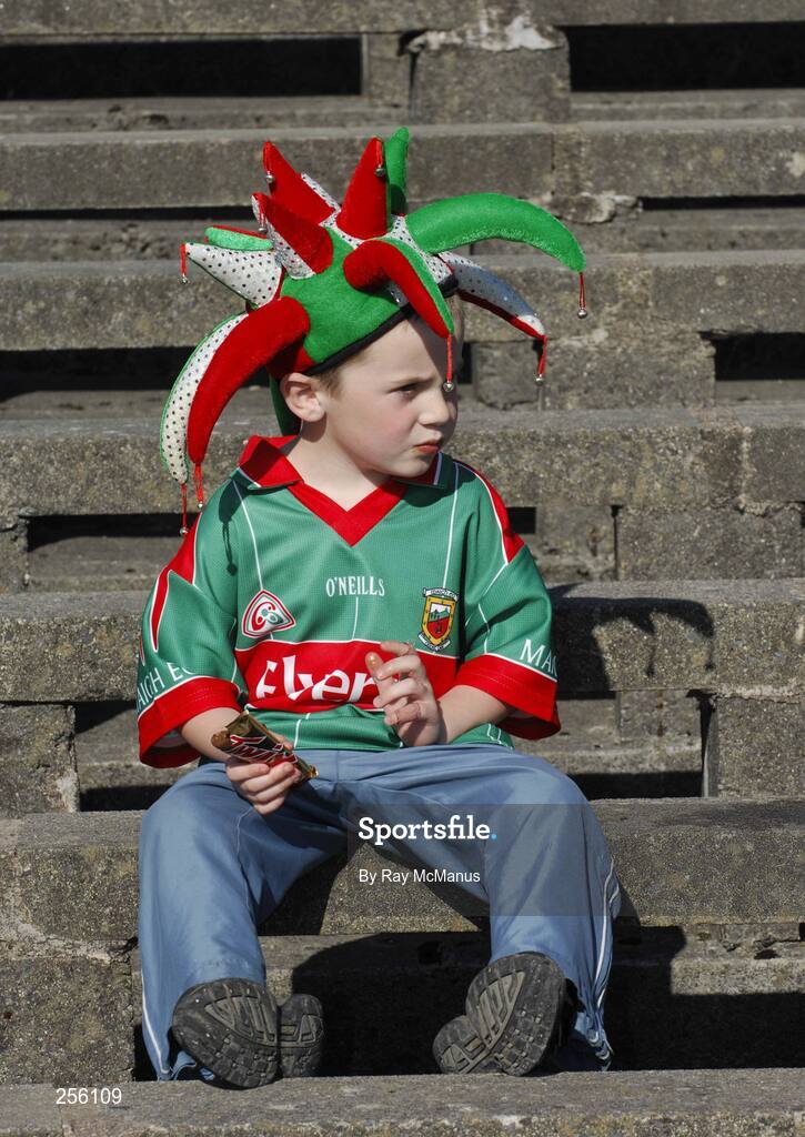 7 July 2007; Mayo supporter Sean Ferrick, five years, from  Kilvine, Irishtown, Claremorris, enjoys a chocolate bar. Bank of Ireland All-Ireland Senior Football Championship Qualifier, Round 1, Mayo v Cavan, McHale Park, Castlebar, Co. Mayo. Picture credit: Ray McManus / SPORTSFILE