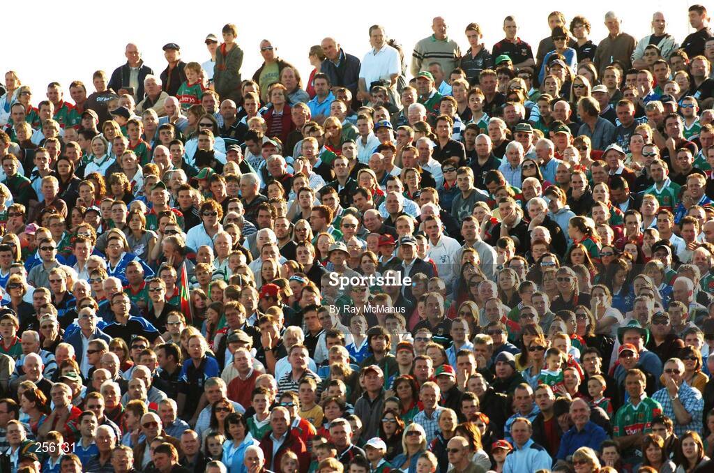 7 July 2007; Supporters from Mayo and Cavan watch the game. Bank of Ireland All-Ireland Senior Football Championship Qualifier, Round 1, Mayo v Cavan, McHale Park, Castlebar, Co. Mayo. Picture credit: Ray McManus / SPORTSFILE