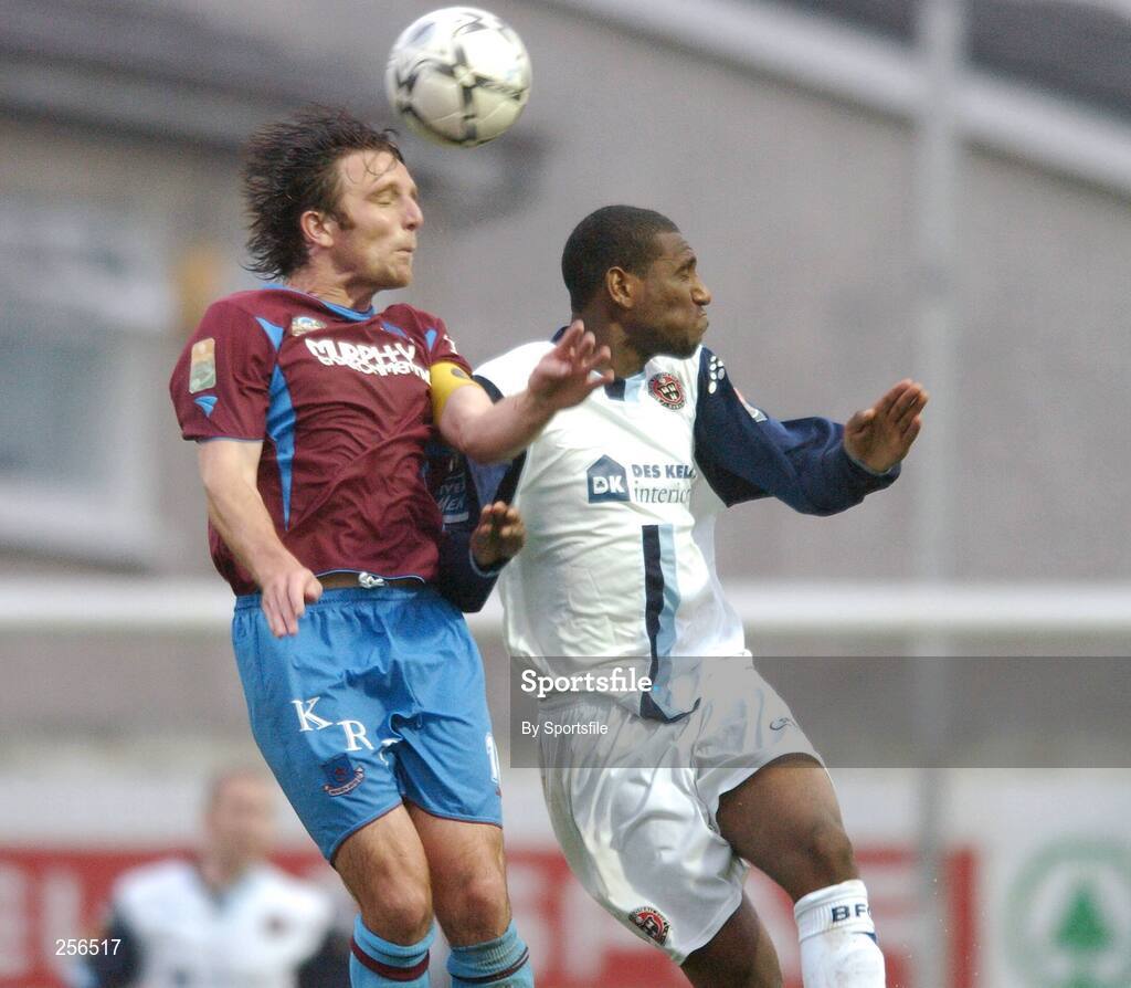 13 July 2007; Stuart Byrne, Drogheda United, in action against Darren Mansaram, Bohemians. eircom League of Ireland Premier Division, Drogheda United v Bohemians, United Park, Drogheda, Co. Louth. Photo by Sportsfile