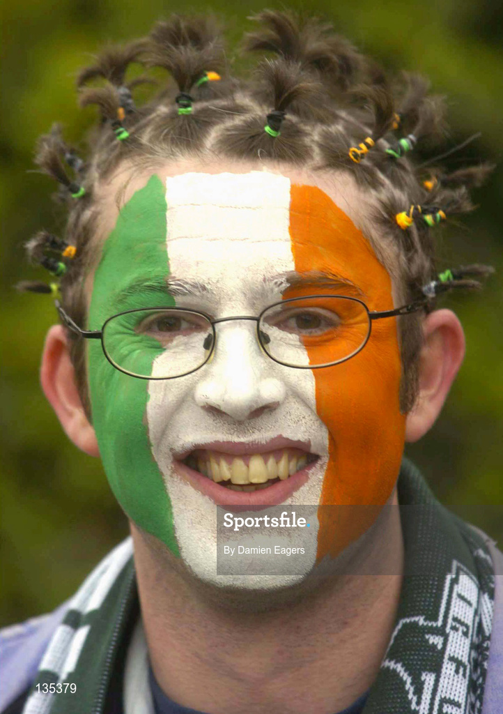 27 March 2004; Ireland supporter James Allen ahead of the RBS Six Nations Rugby Championship match between Ireland and Scotland at Lansdowne Road in Dublin. Photo by Damien Eagers/Sportsfile