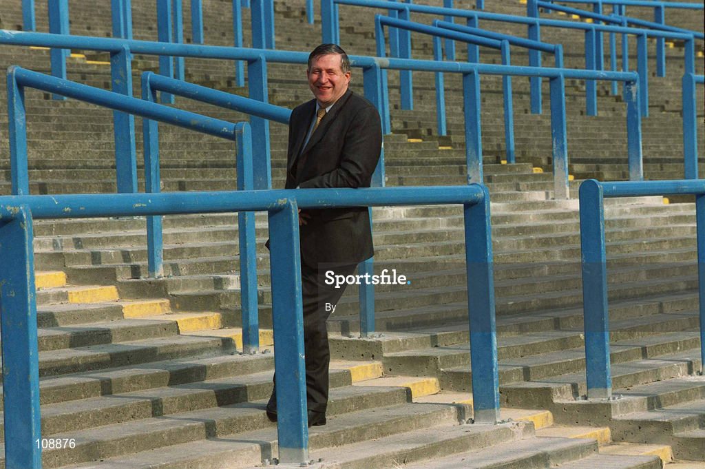19 March 2003; Ard Stiurthoir of the GAA Liam Mulvihill pictured on Hill 16 after it was announced that planning permission had been granted for the further development off the Hill, Croke Park, Dublin. Picture credit; Ray McManus / SPORTSFILE