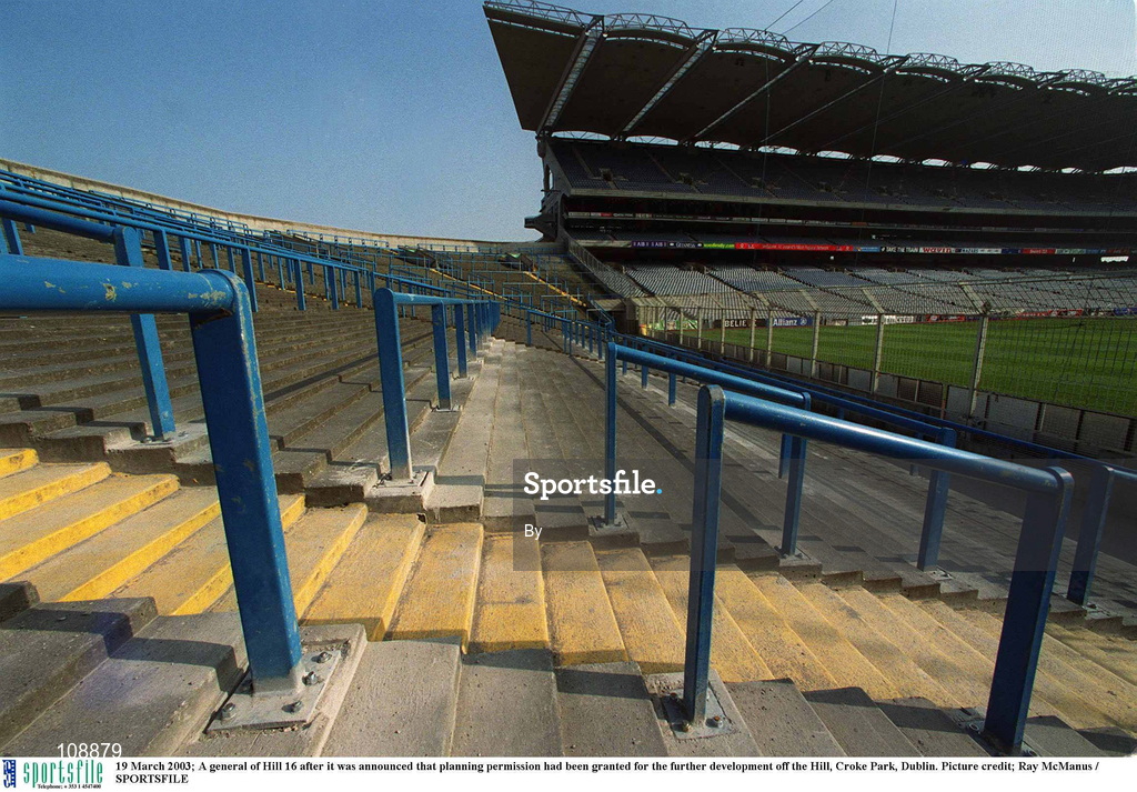 19 March 2003; A general view of Hill 16 after it was announced that planning permission had been granted for the further development off the Hill, Croke Park, Dublin. Picture credit; Ray McManus / SPORTSFILE