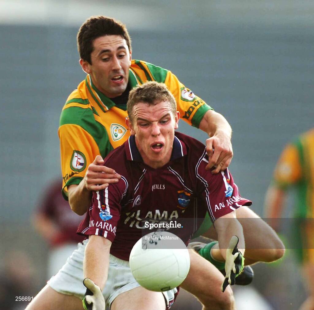 14 July 2007; Francis Boyle, Westmeath, in action against Rory Kavanagh, Donegal. Bank of Ireland All-Ireland Football Championship Qualifier, Round 2, Westmeath v Donegal, Cusack Park, Mullingar, Co. Westmeath. Picture credit: Ray McManus / SPORTSFILE