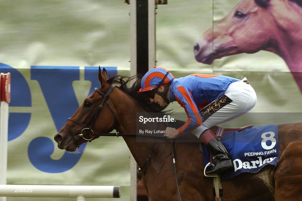 15 July 2007; Peeping Fawn with Johnny Murtagh up, on their way to winning the Darley Irish Oaks. Curragh Racecourse, Co. Kildare. Picture credit: Ray Lohan / SPORTSFILE *** Local Caption ***