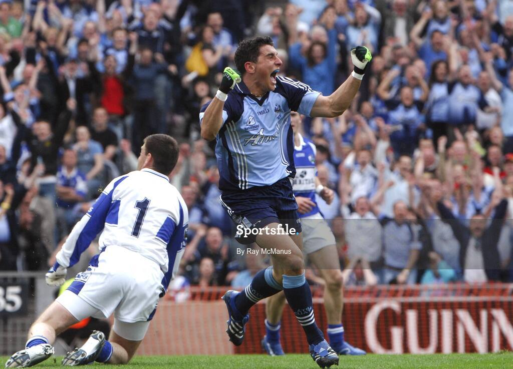 15 July 2007; Bernard Brogan celebrates scoring Dublin's second goal. Bank of Ireland Leinster Senior Football Championship Final, Dublin v Laois, Croke Park, Dublin. Picture credit: Ray McManus / SPORTSFILE