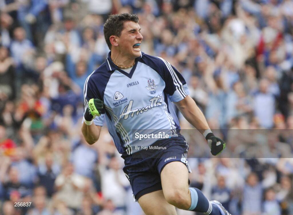 15 July 2007; Bernard Brogan celebrates scoring Dublin's second goal. Bank of Ireland Leinster Senior Football Championship Final, Dublin v Laois, Croke Park, Dublin. Picture credit: Ray McManus / SPORTSFILE