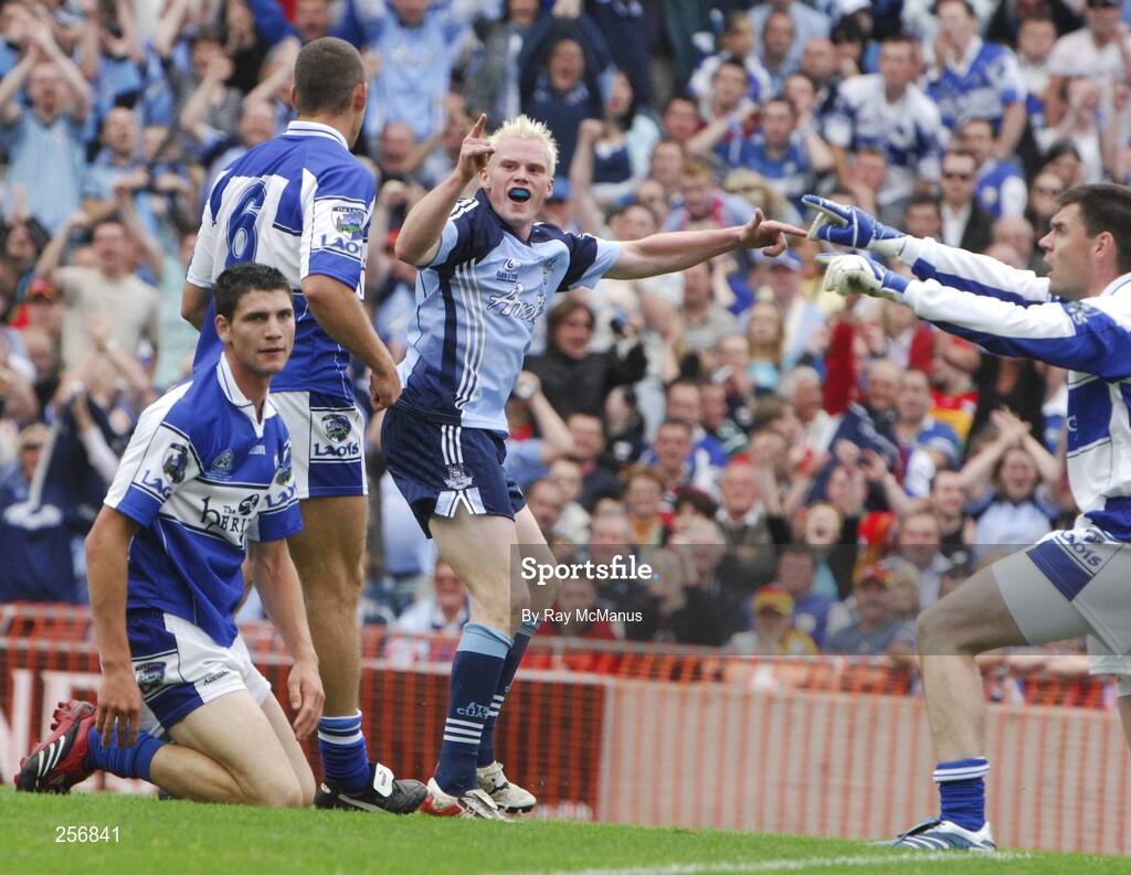 15 July 2007; Mark Vaughan celebrates scoring Dublin's first goal. Bank of Ireland Leinster Senior Football Championship Final, Dublin v Laois, Croke Park, Dublin. Picture credit: Ray McManus / SPORTSFILE