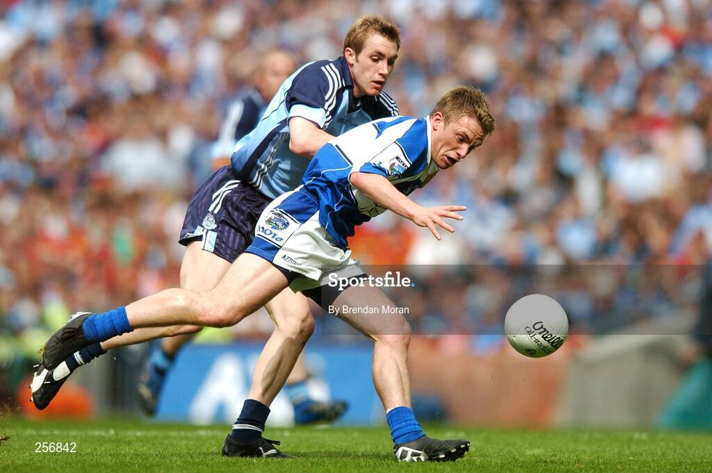 15 July 2007; Ross Munnelly, Laois, in action against Paul Griffin, Dublin. Bank of Ireland Leinster Senior Football Championship Final, Dublin v Laois, Croke Park, Dublin. Picture credit: Brendan Moran / SPORTSFILE