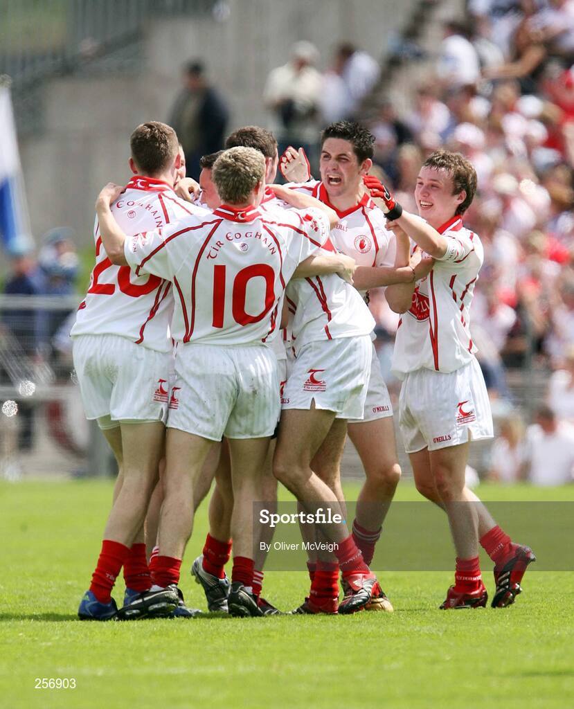 15 July 2007; Tyrone minors celebrate at the final whistle. ESB Ulster Minor Football Championship Final - Derry v Tyrone, St Tighearnach's Park, Clones, Co Monaghan. Picture credit: Oliver McVeigh / SPORTSFILE