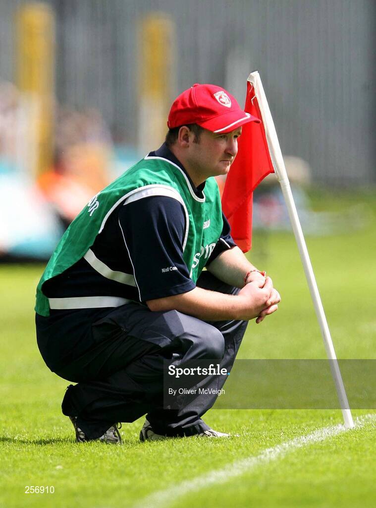 15 July 2007; Derry manager Niall Conway watches his team from the sideline. ESB Ulster Minor Football Championship Final - Derry v Tyrone, St Tighearnach's Park, Clones, Co Monaghan. Picture credit: Oliver McVeigh / SPORTSFILE