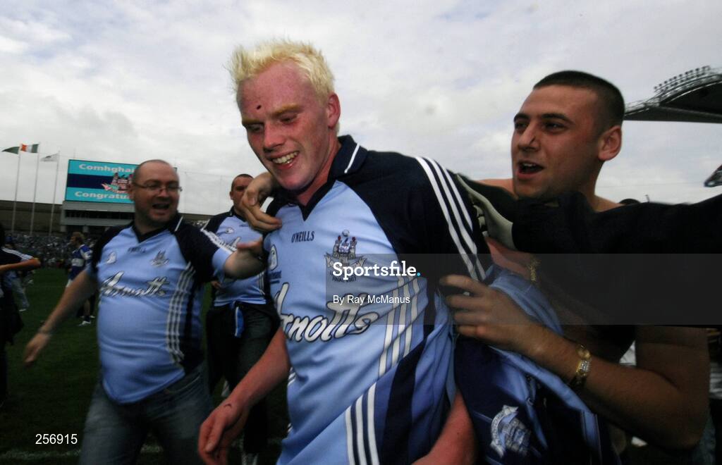 15 July 2007; Dublin's Mark Vaughan is congratulated by supporters after the game. Bank of Ireland Leinster Senior Football Championship Final, Dublin v Laois, Croke Park, Dublin. Picture credit: Ray McManus / SPORTSFILE