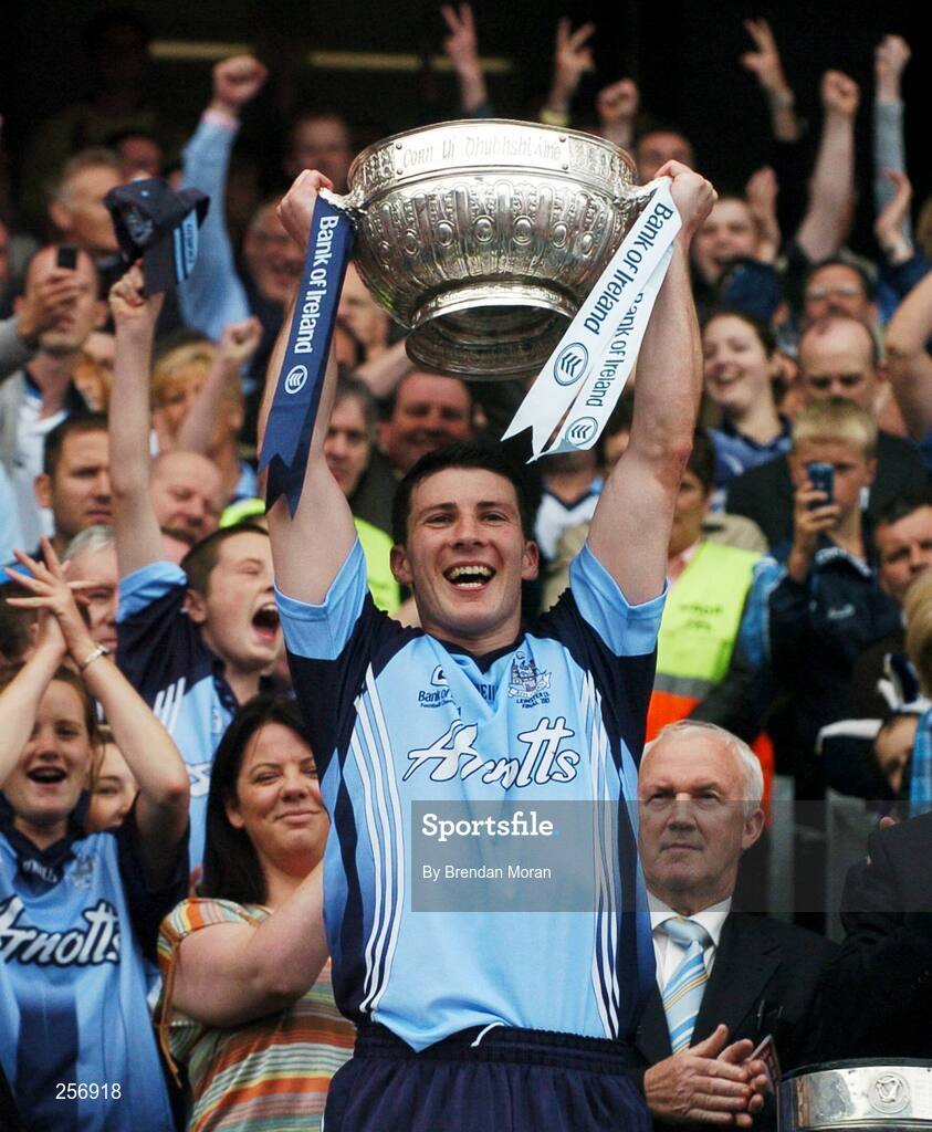 15 July 2007; Dublin captain Colin Moran lifts the Delaney cup after victory over Laois. Bank of Ireland Leinster Senior Football Championship Final, Dublin v Laois, Croke Park, Dublin. Picture credit: Brendan Moran / SPORTSFILE