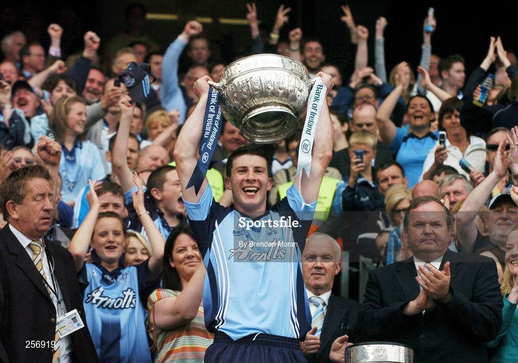 15 July 2007; Dublin captain Colin Moran lifts the Delaney cup after victory over Laois. Bank of Ireland Leinster Senior Football Championship Final, Dublin v Laois, Croke Park, Dublin. Picture credit: Brendan Moran / SPORTSFILE