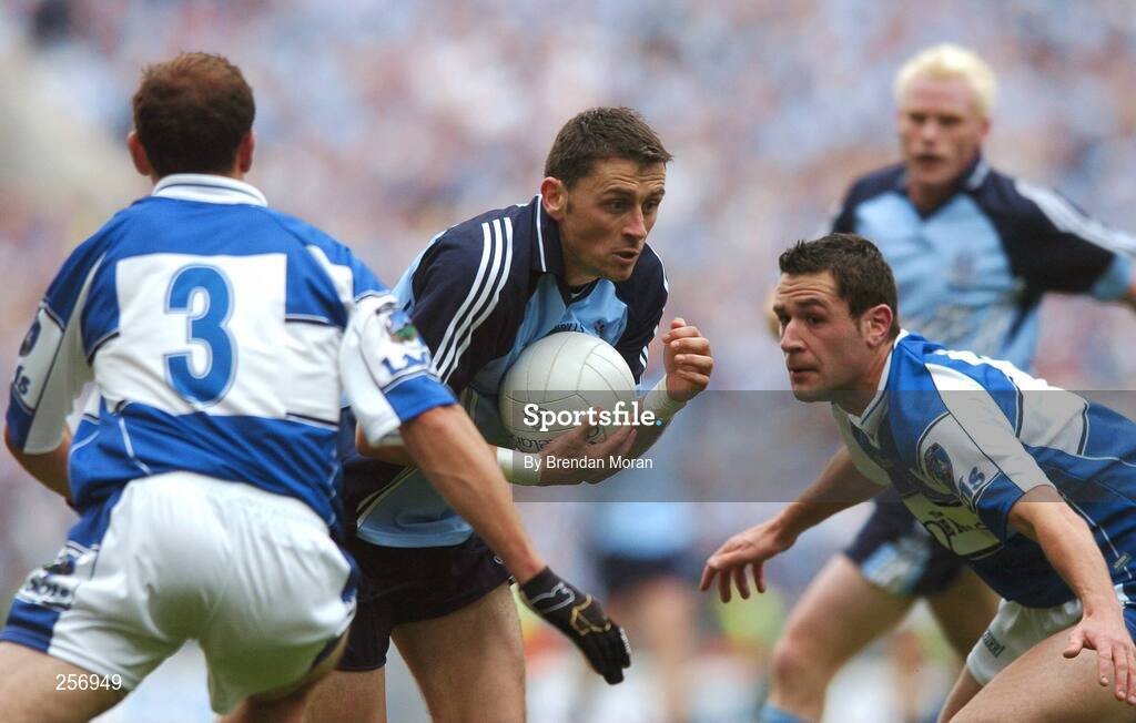 15 July 2007; Alan Brogan, Dublin, in action against Tom Kelly, left, and Cathal Ryan, Laois. Bank of Ireland Leinster Senior Football Championship Final, Dublin v Laois, Croke Park, Dublin. Picture credit: Brendan Moran / SPORTSFILE