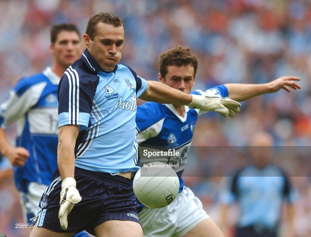 15 July 2007; Ciaran Whelan, Dublin, in action against Pauric McMahon, Laois. Bank of Ireland Leinster Senior Football Championship Final, Dublin v Laois, Croke Park, Dublin. Picture credit: Brendan Moran / SPORTSFILE